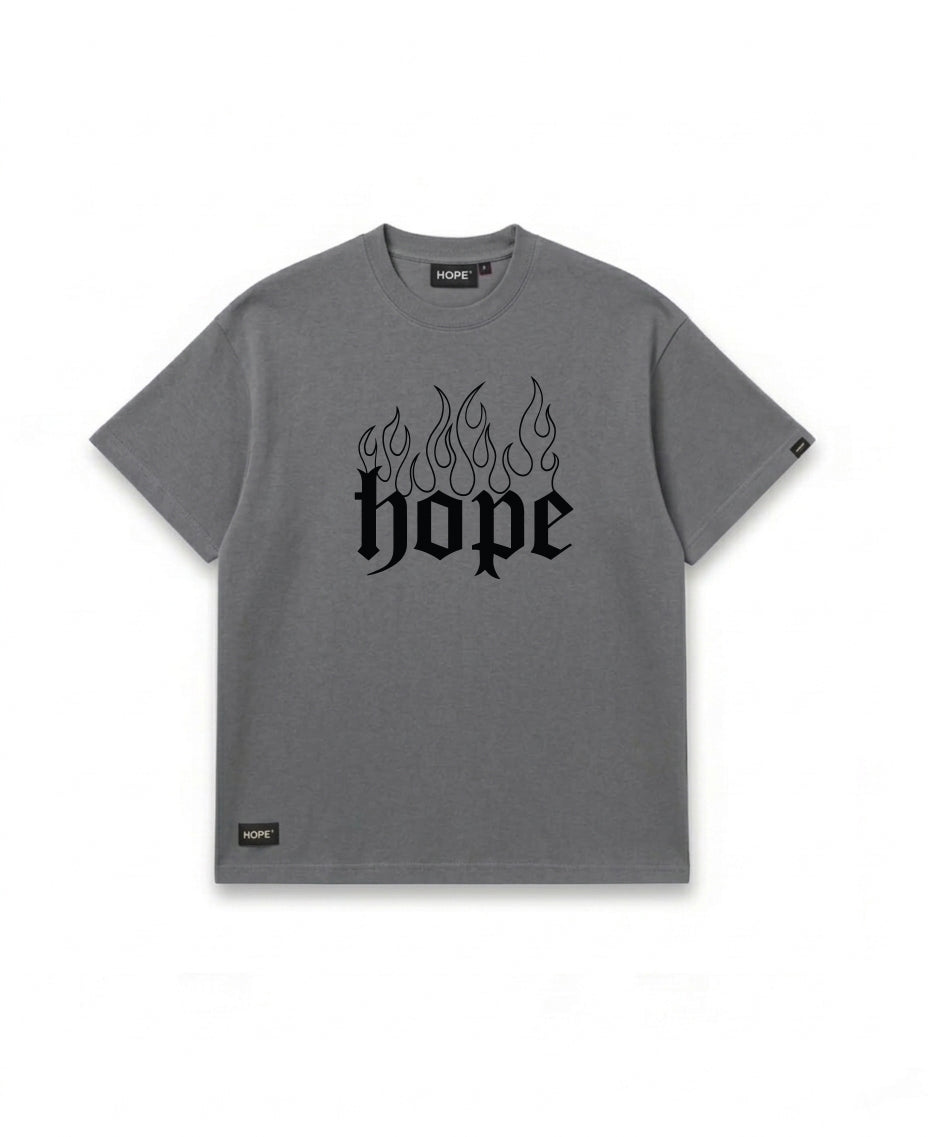 Flame HOPE Gothic Oversized T-Shirt | Bold Street Graphic Tee | Premium Cotton | Unisex