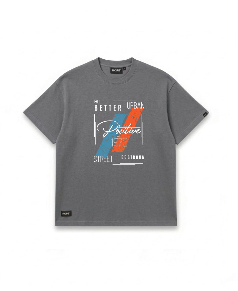 HOPE Urban Graphic T-Shirt – Street Style Oversized Cotton Tee (Grey)