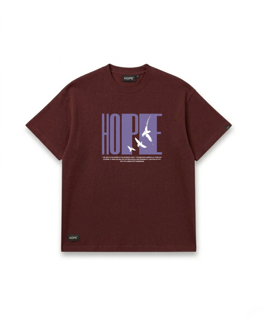 HOPE Bird Silhouette Oversized T-Shirt | Minimal Artistic Graphic Tee | Premium Cotton | Unisex