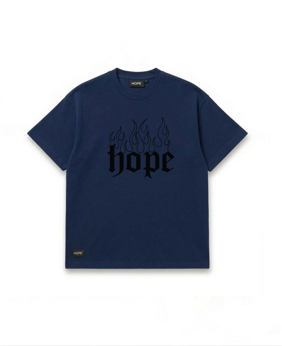 Flame HOPE Gothic Oversized T-Shirt | Bold Street Graphic Tee | Premium Cotton | Unisex