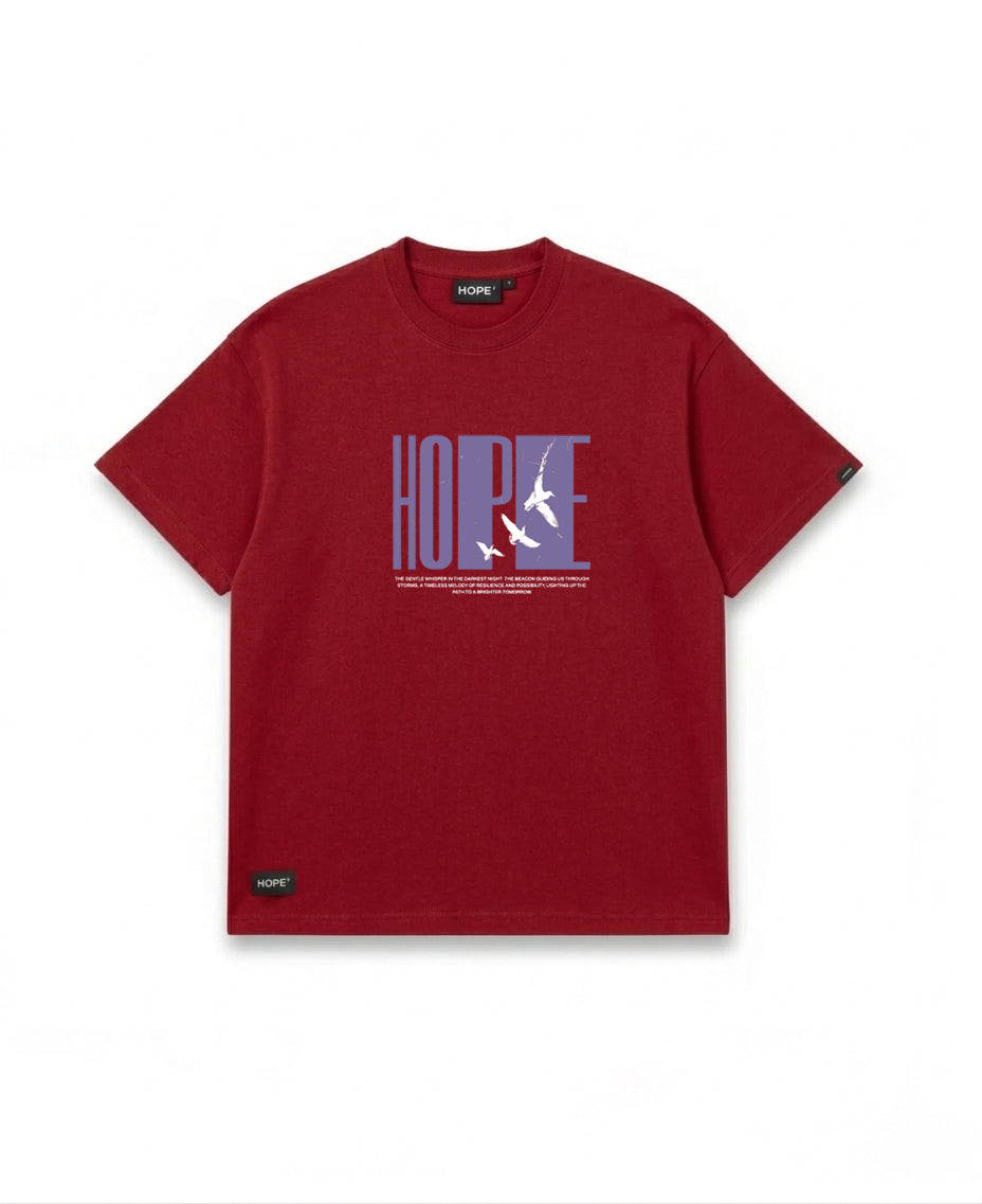 HOPE Bird Silhouette Oversized T-Shirt | Minimal Artistic Graphic Tee | Premium Cotton | Unisex