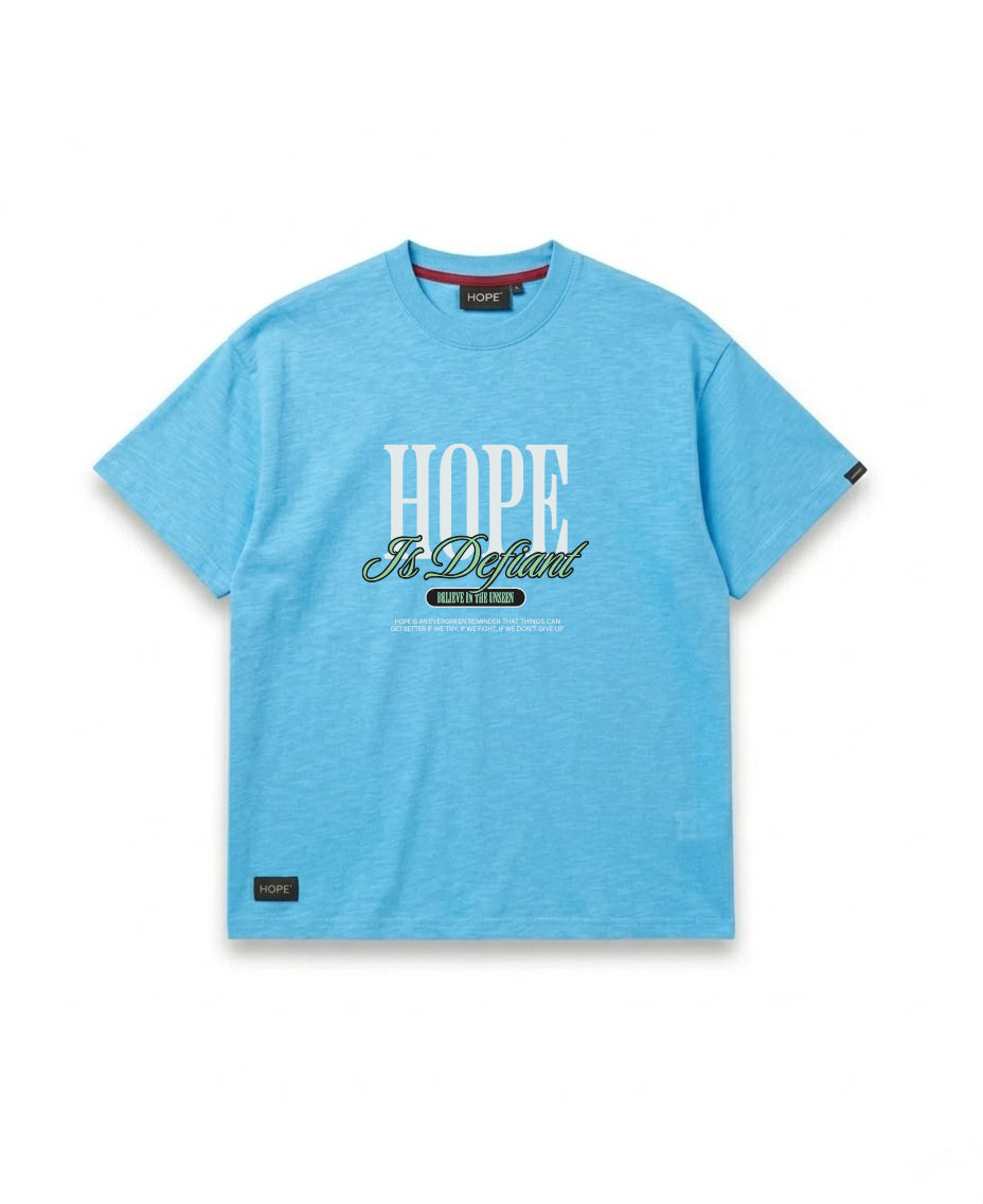 HOPE “It’s Defiant” Graphic T-Shirt – Premium Cotton Oversized Streetwear Tee (Navy Blue)