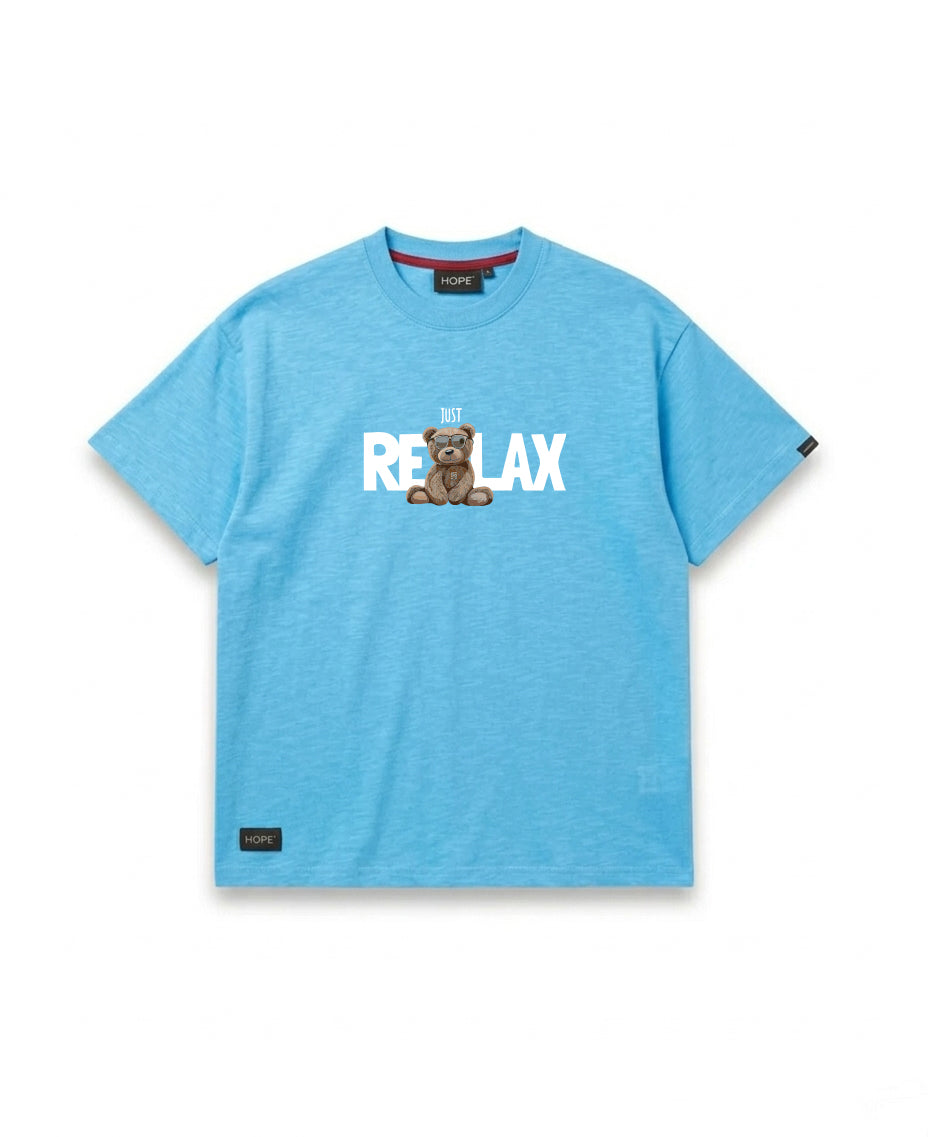 JUST RELAX Teddy Oversized T-Shirt | Premium Cotton | Casual Graphic Tee | Unisex