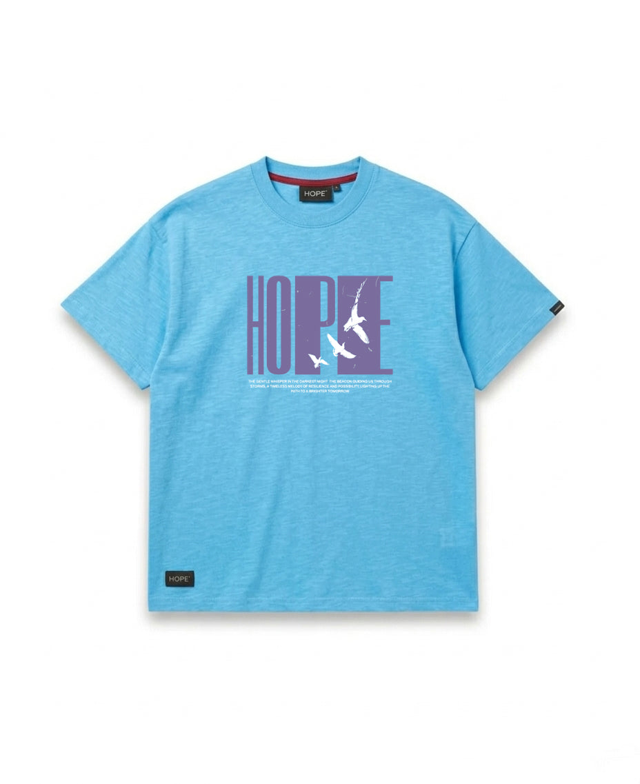 HOPE Bird Silhouette Oversized T-Shirt | Minimal Artistic Graphic Tee | Premium Cotton | Unisex