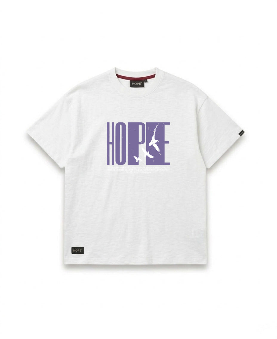 HOPE Bird Silhouette Oversized T-Shirt | Minimal Artistic Graphic Tee | Premium Cotton | Unisex