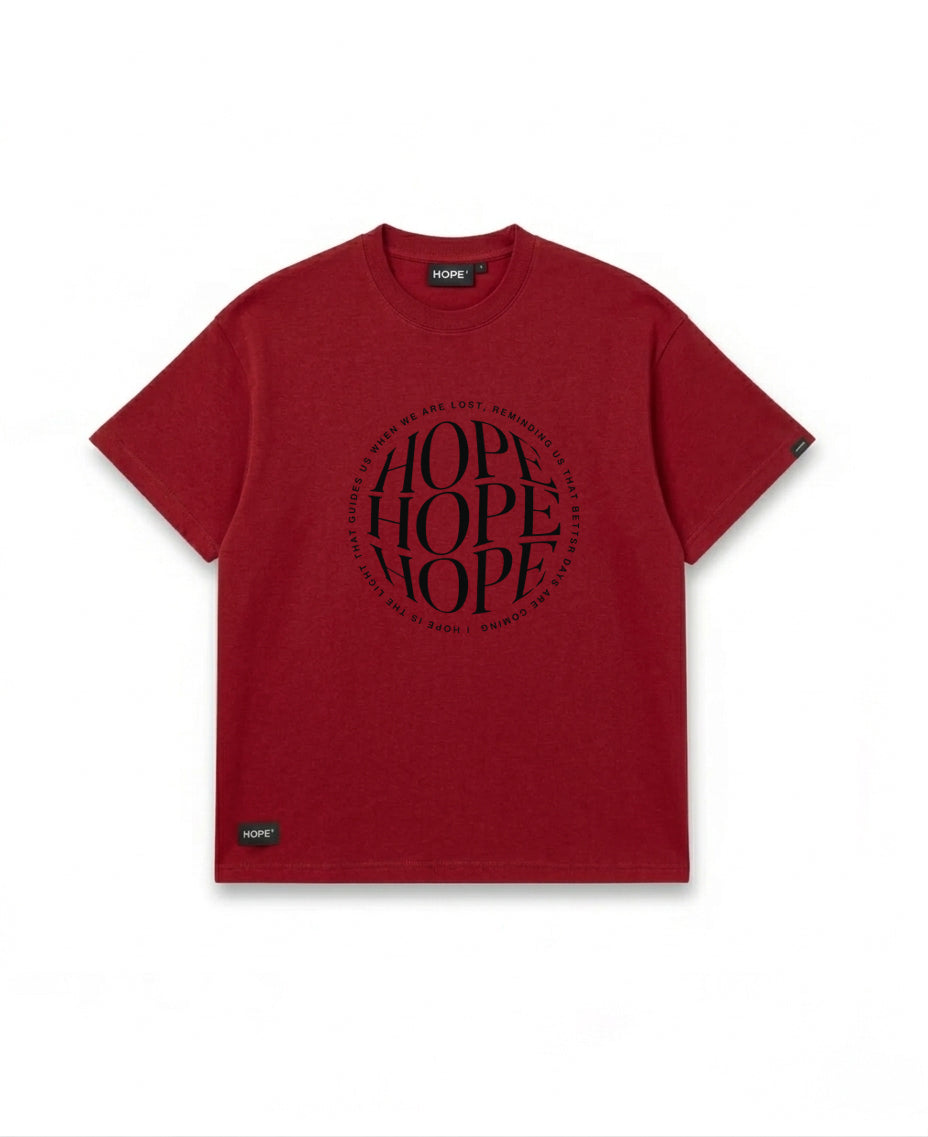 HOPE Minimal Circle Typography T-Shirt – Premium Oversized Cotton Tee (Beige)