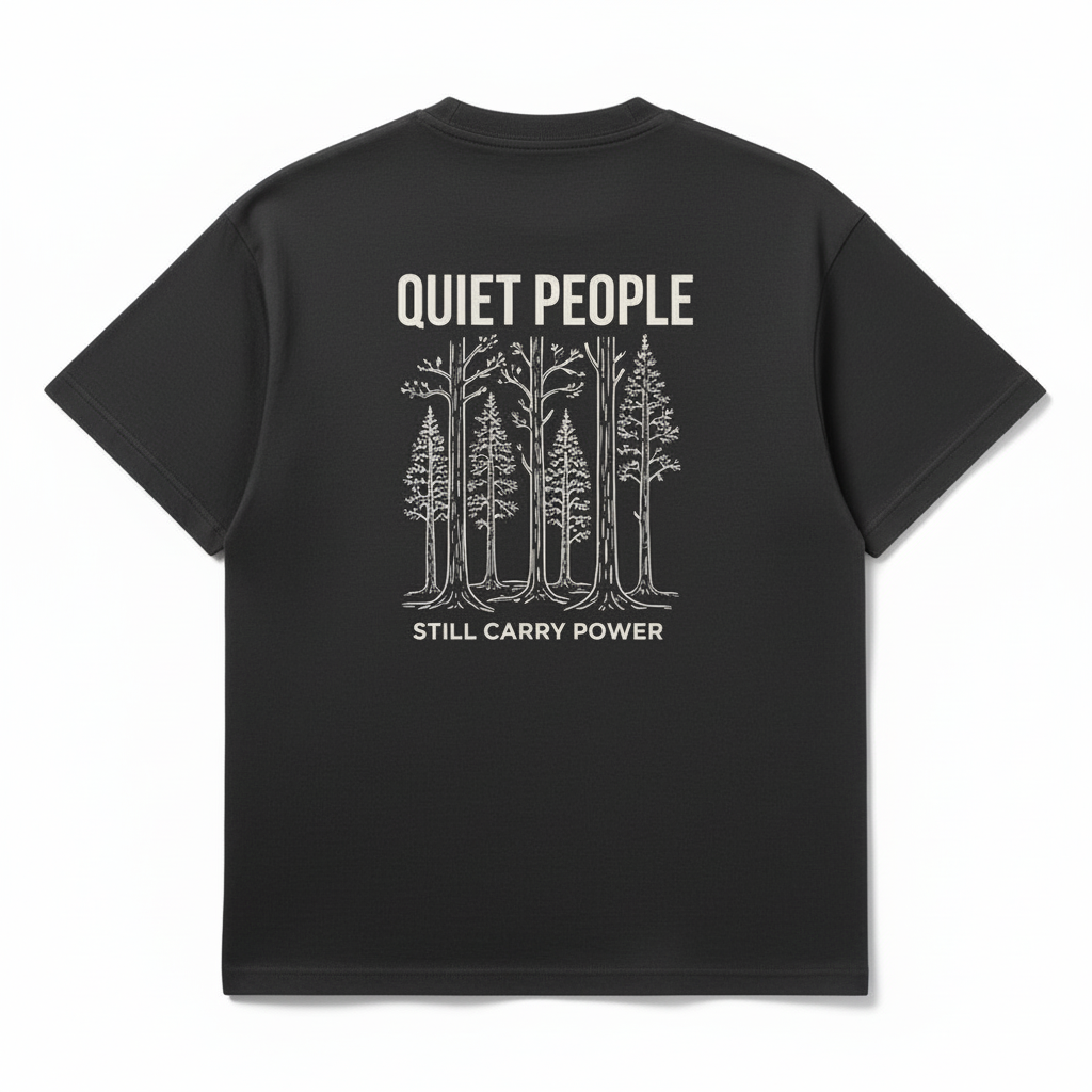 Quiet Strength Motivational Graphic T-Shirt Dark Gray